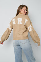 Letter Back Knit Sweater Eloise Closet