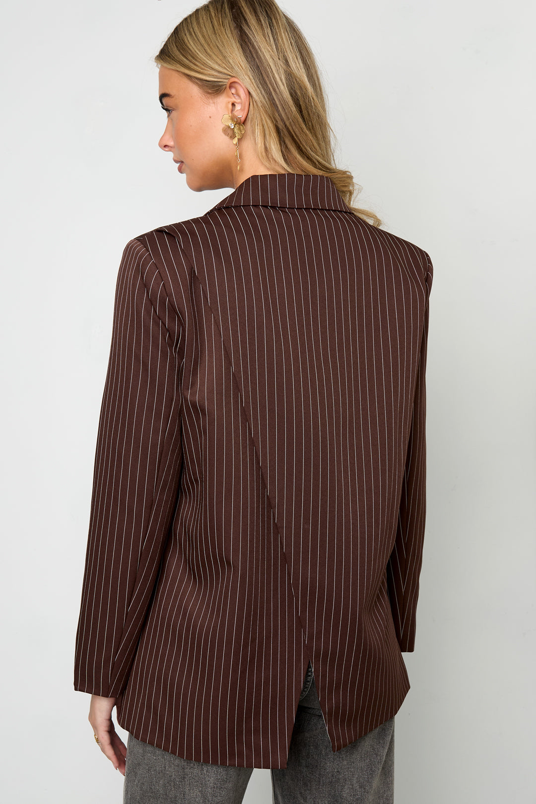 Eloise Closet Pinstripe Asym Blazer Set