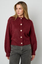 Elosie loset Knit Cardigan Casual Solid Color