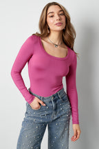 Eloise Closet  Stretch Long Sleeve Bodysuit Polyester High Stretch Form-Fitting
