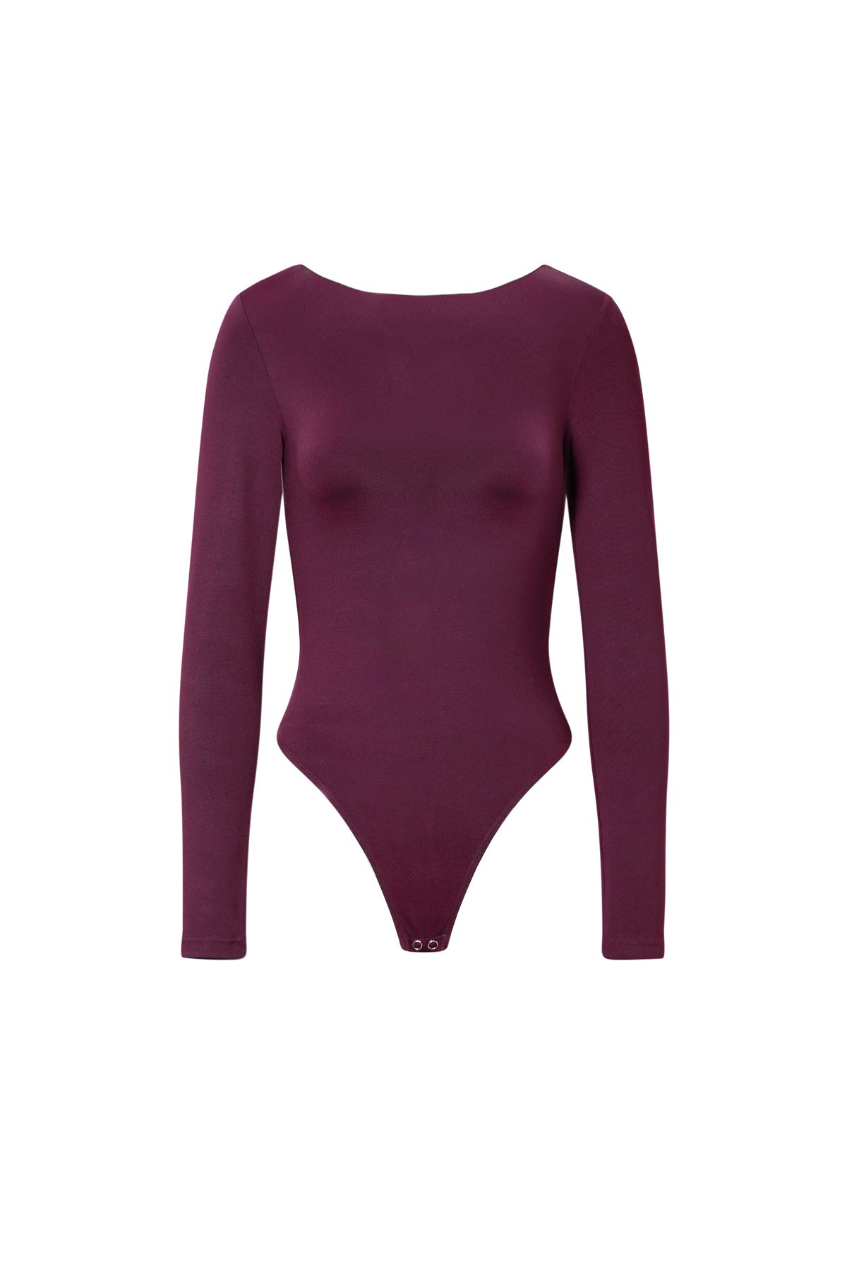 Long Sleeve Shapewear Bodysuit – Knitted Nylon – Slim Fit – Solid Color