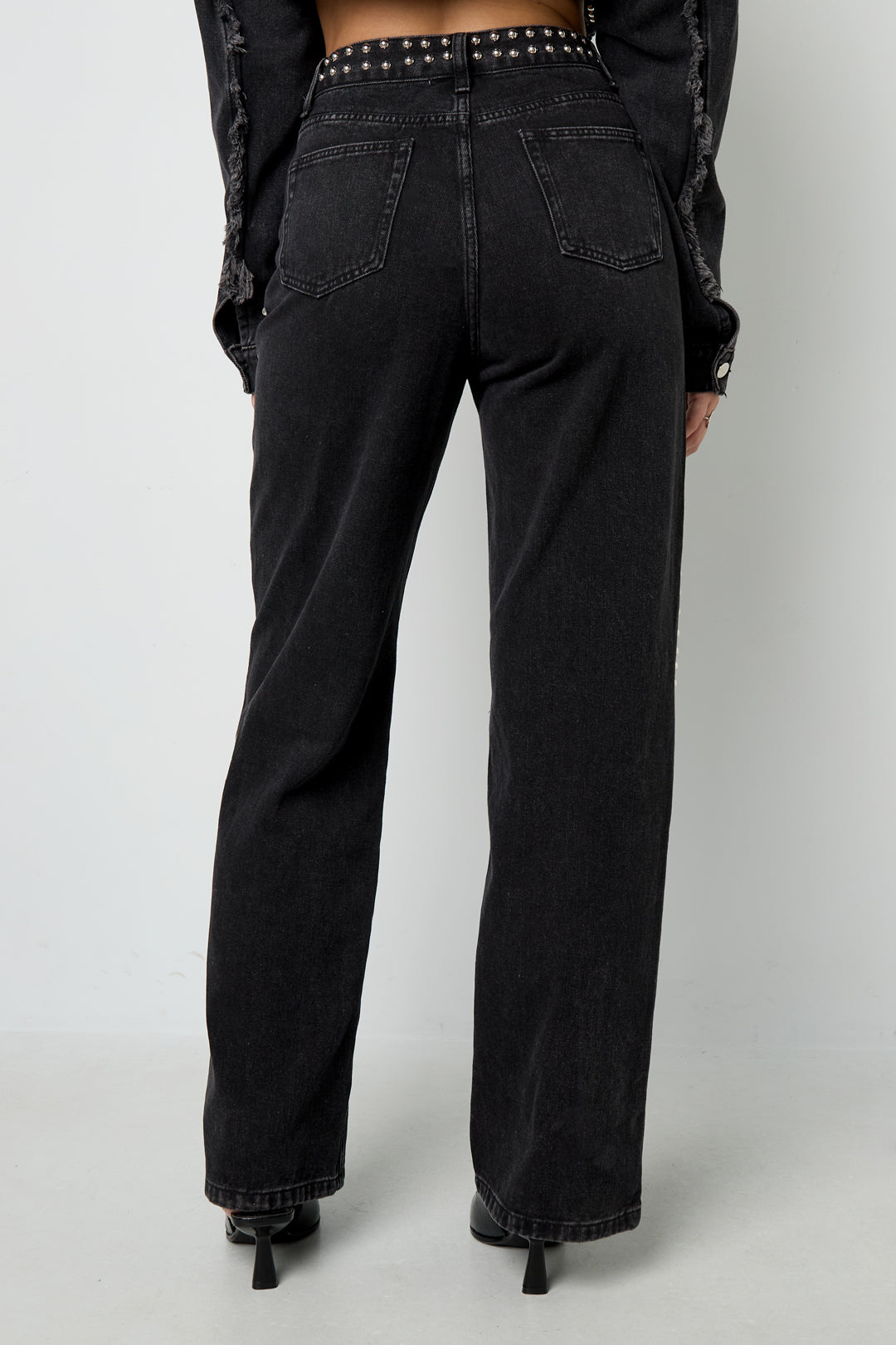 Eloise Closet Straight Leg Pants Street Solid Color Woven Cotton