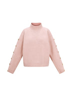 Gold Button Turtleneck Sweater Eloise Closet