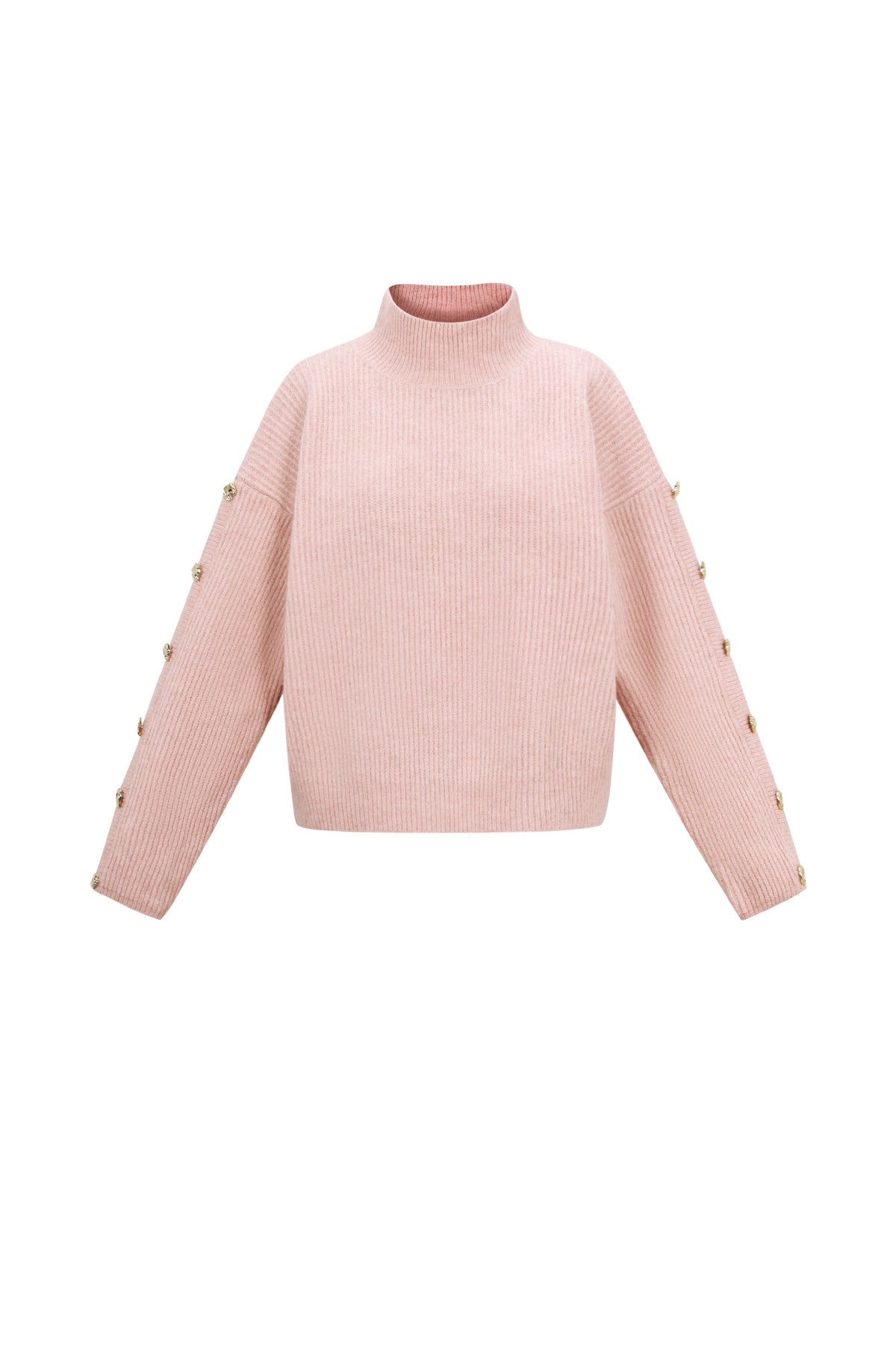 Gold Button Turtleneck Sweater Eloise Closet