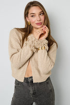 Eloise Closet Fringe Sleeve Cropped Cardigan