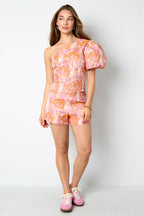 Tropical Summer One Shoulder Top Eloise Closet