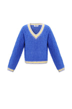 Color Clash V-Neck Sweater Eloise Closet