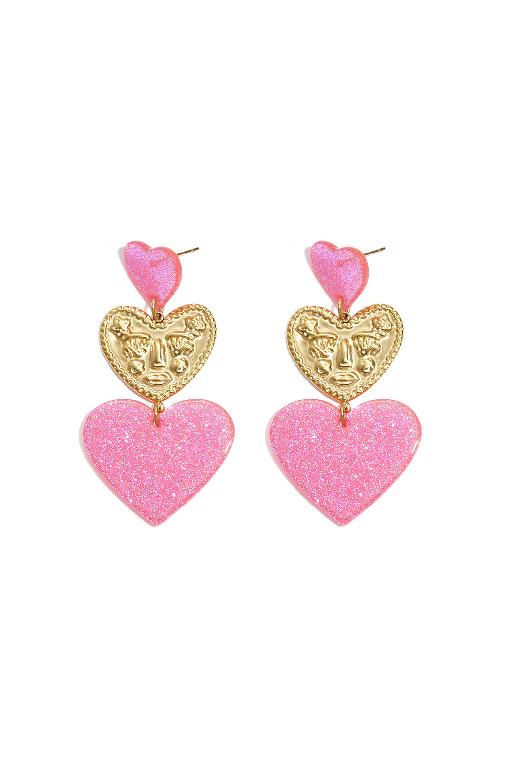 Glitter Heart Statement Earrings Eloise Closet Jewelry