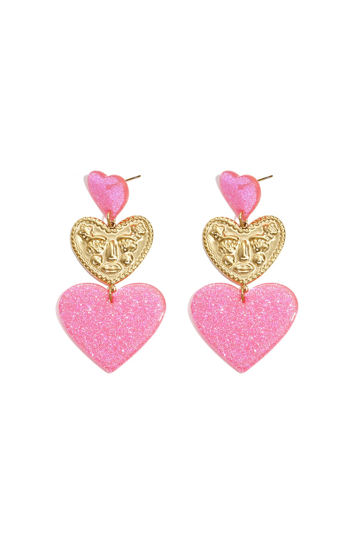 Glitter Heart Statement Earrings Eloise Closet Jewelry