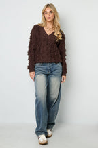 Fringe Touch V-Neck Sweater Eloise Closet