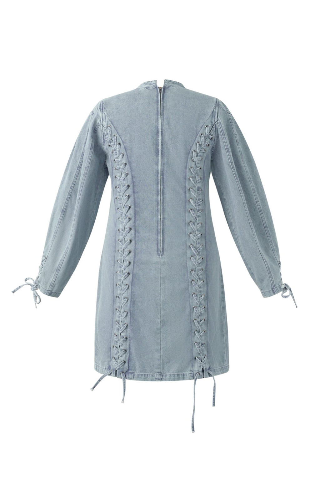 Eloise Closet Dress Elegant Tie-up Cotton Woven Denim