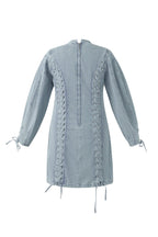 Eloise Closet Dress Elegant Tie-up Cotton Woven Denim