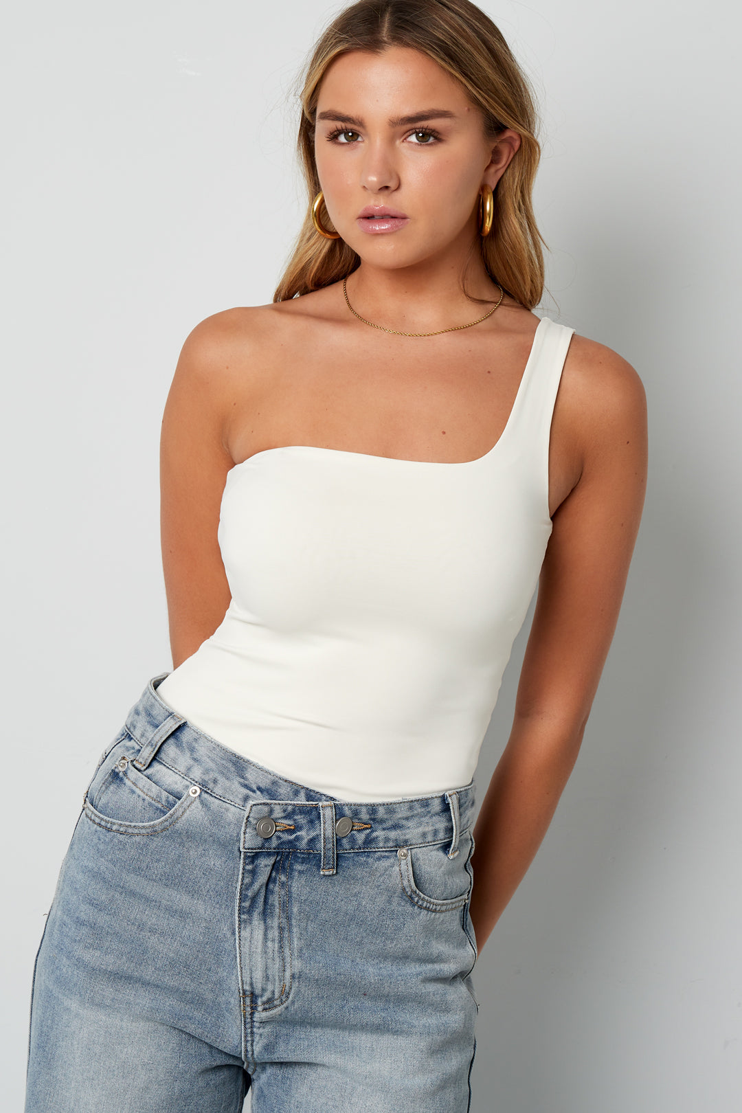 Eloise Closet One-Shoulder Knitted Nylon Bodysuit 