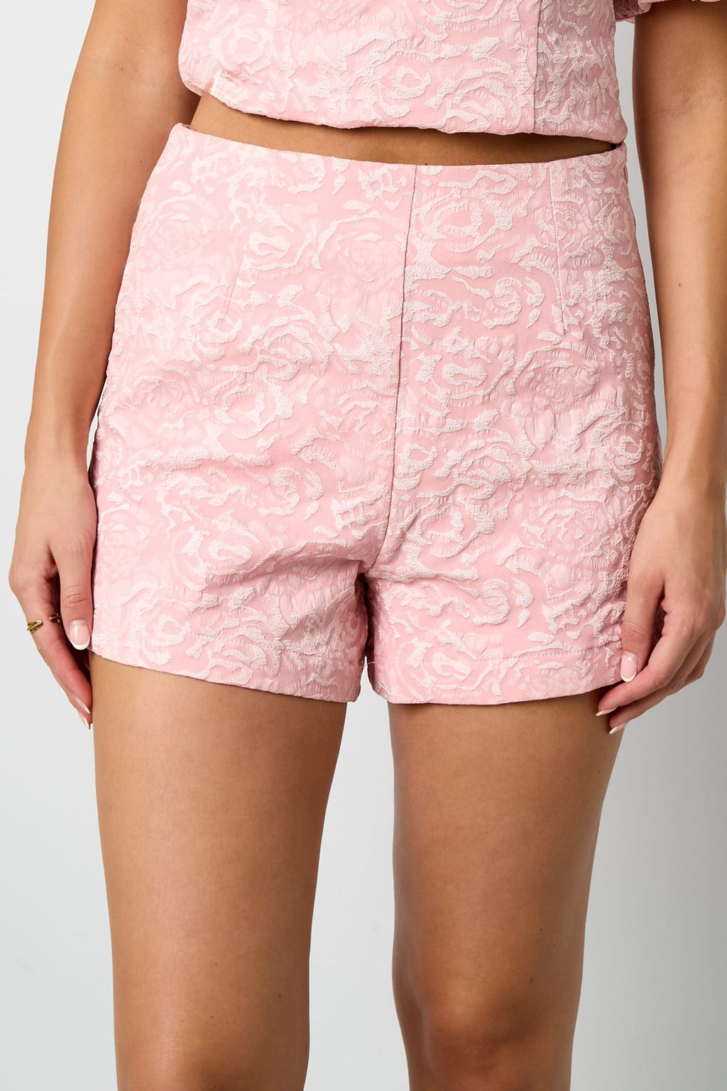 Eloise Closet High Waist Floral Shorts Woven Polyester 