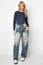 Long Sleeve Shapewear Bodysuit – Knitted Nylon – Slim Fit – Solid Color