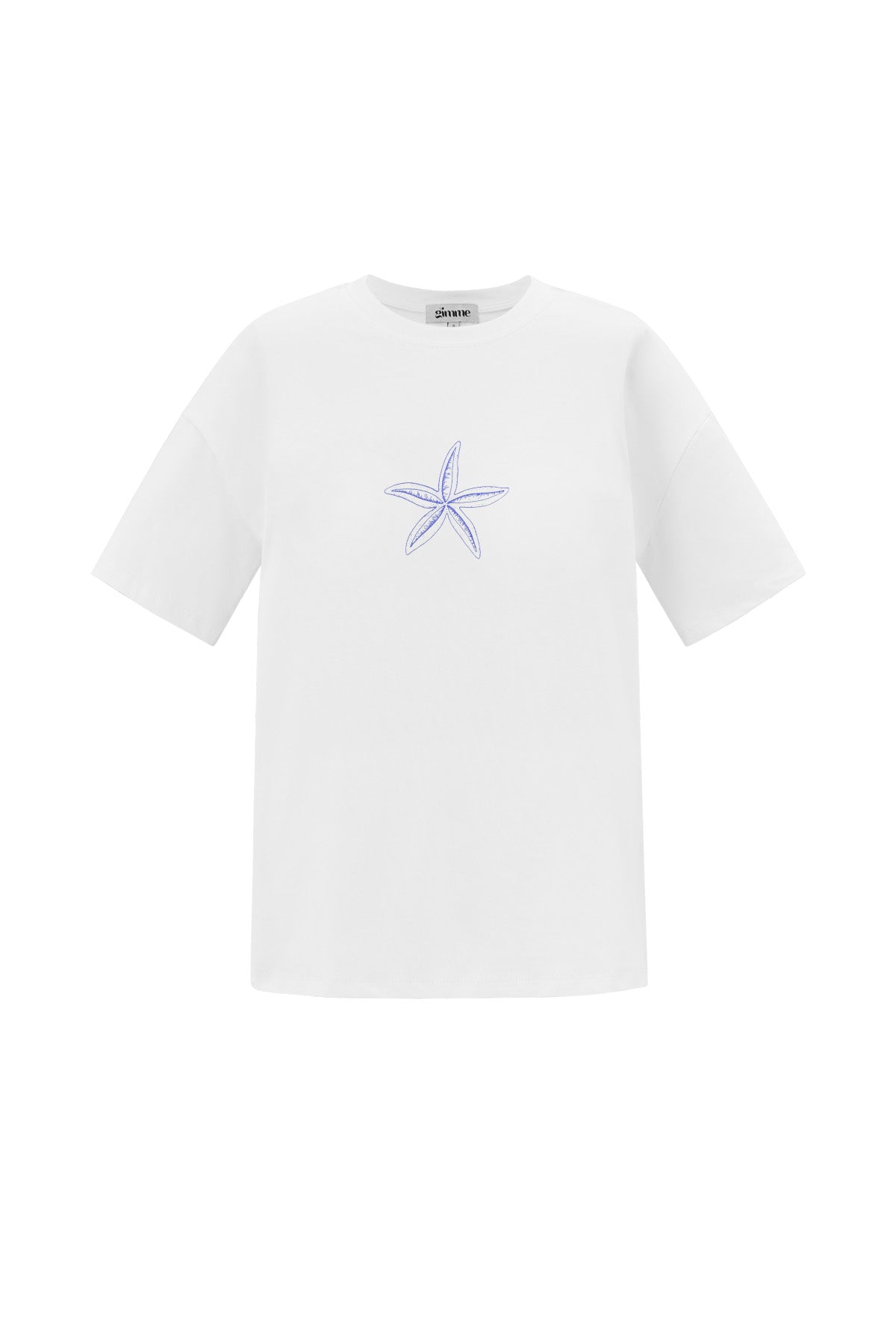 Starfish Embroidered  Cotton T-Shirt Eloise Closet