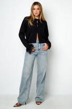Eloise Closet Fringe Sleeve Cropped Cardigan