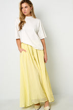 Woven Polyester Fiber Women's Maxi Skirt Casual Solid Color