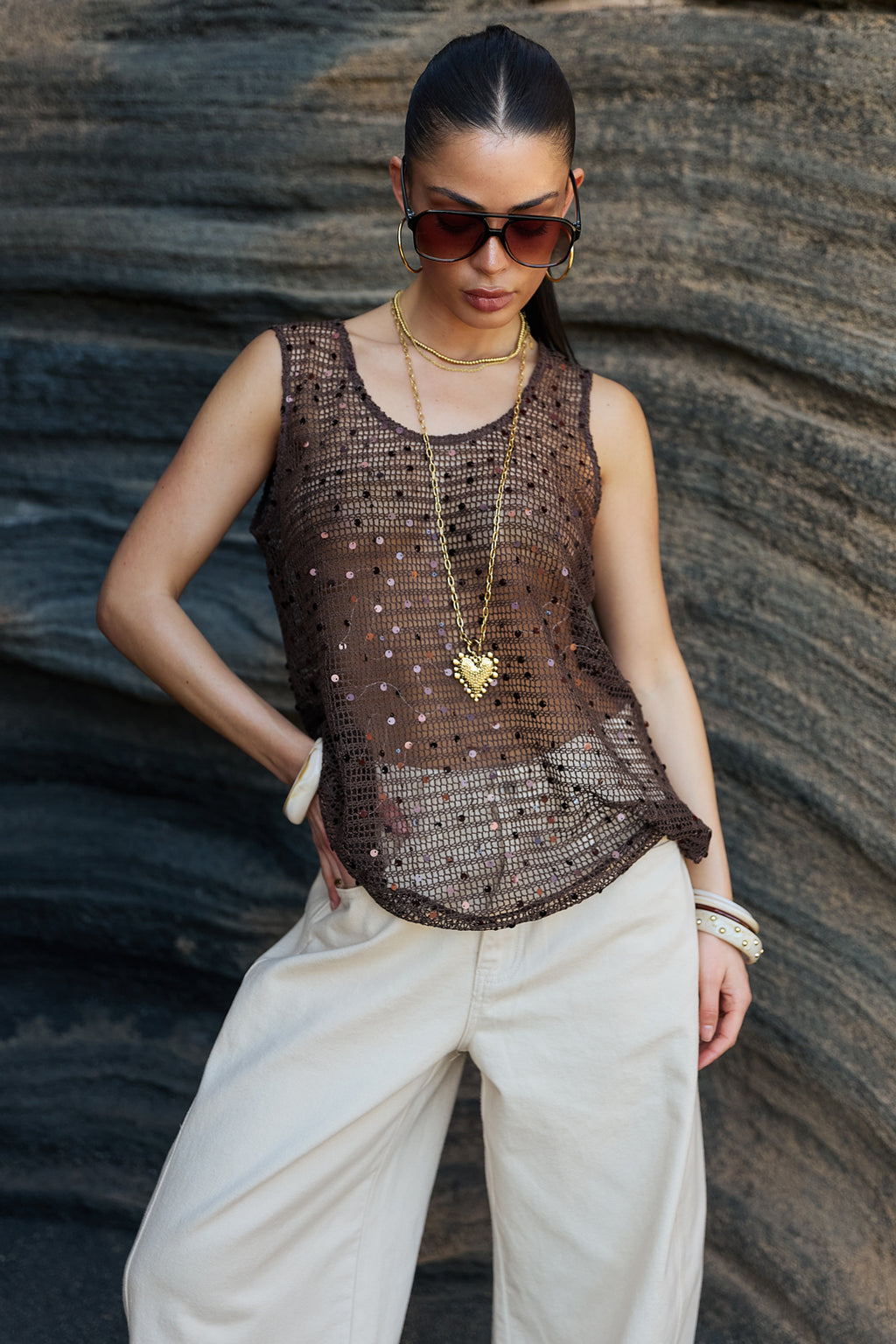 Glitter Crochet Beach Top Eloise Closet