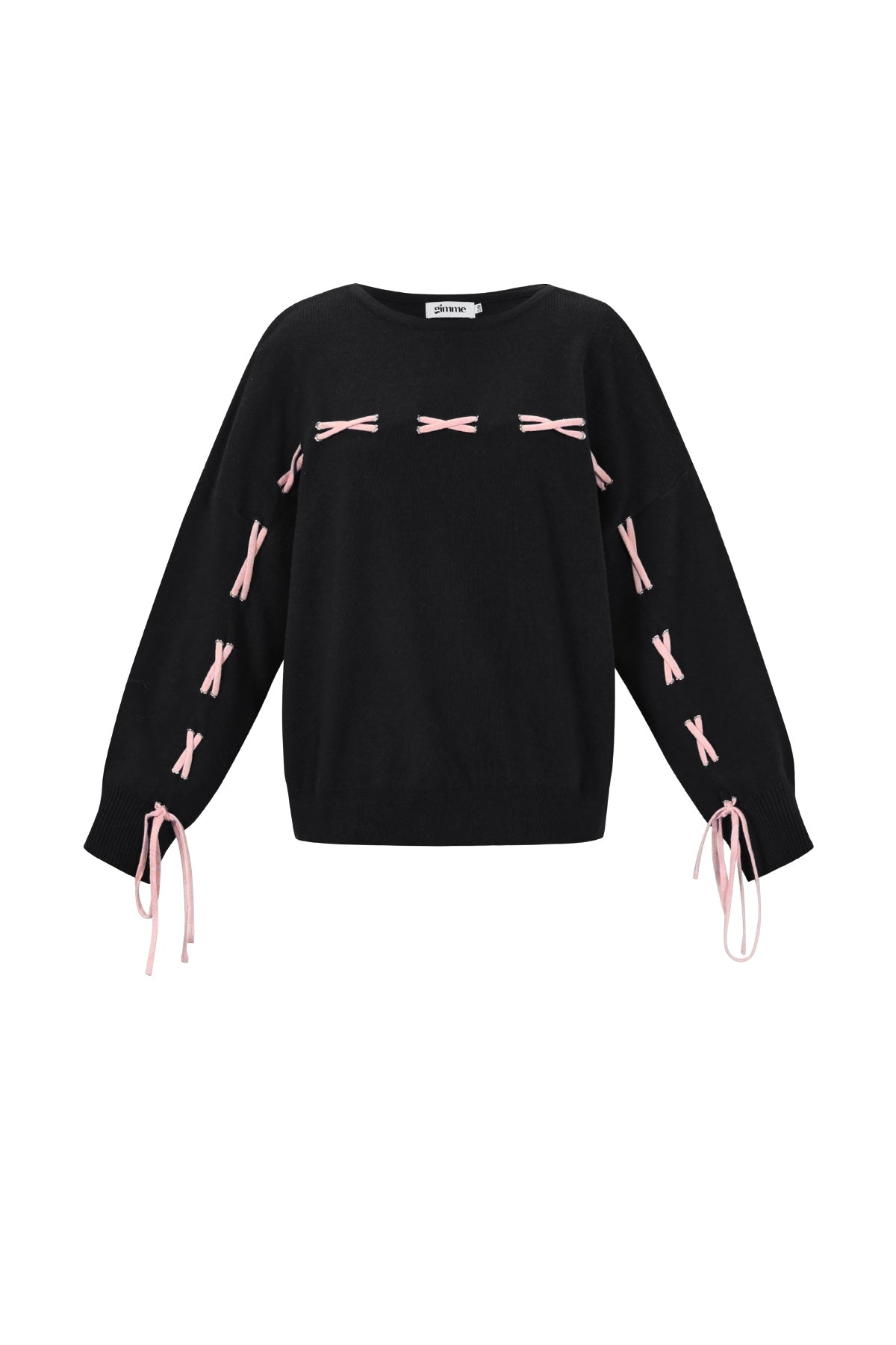 Color Clash Lace-Up Sweater Eloise Closet