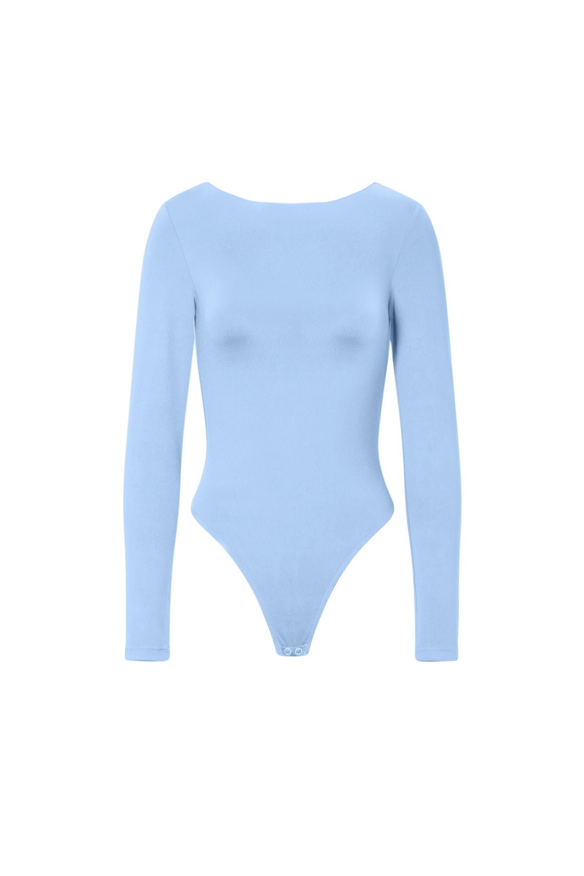 Long Sleeve Shapewear Bodysuit – Knitted Nylon – Slim Fit – Solid Color