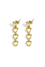 Row of heart earrings
