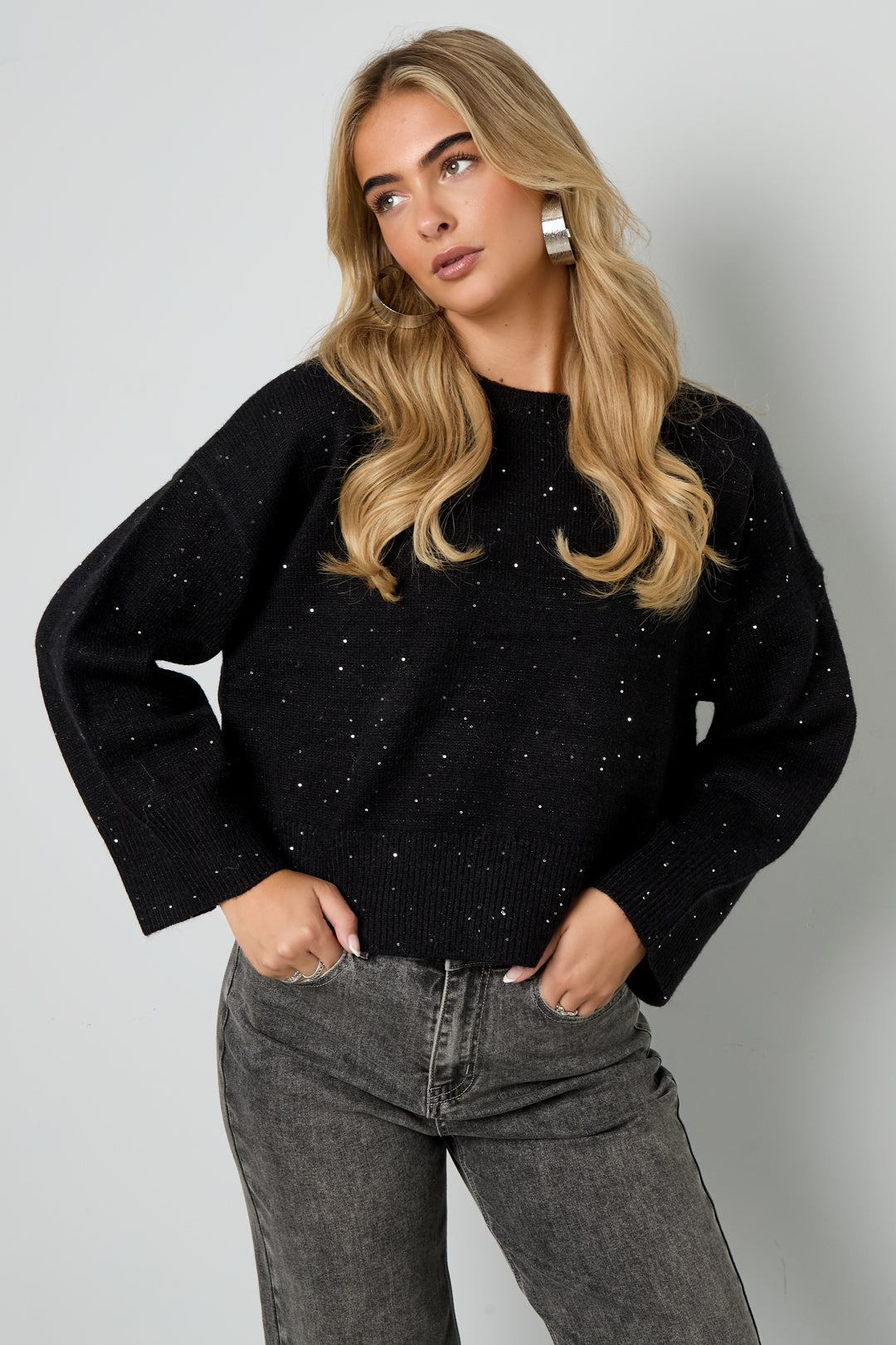 Dot Detail Knit Sweater Eloise Closet