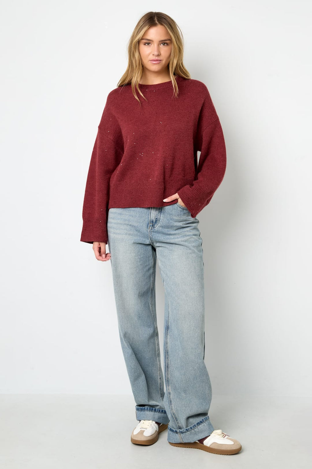 Dot Detail Knit Sweater Eloise Closet
