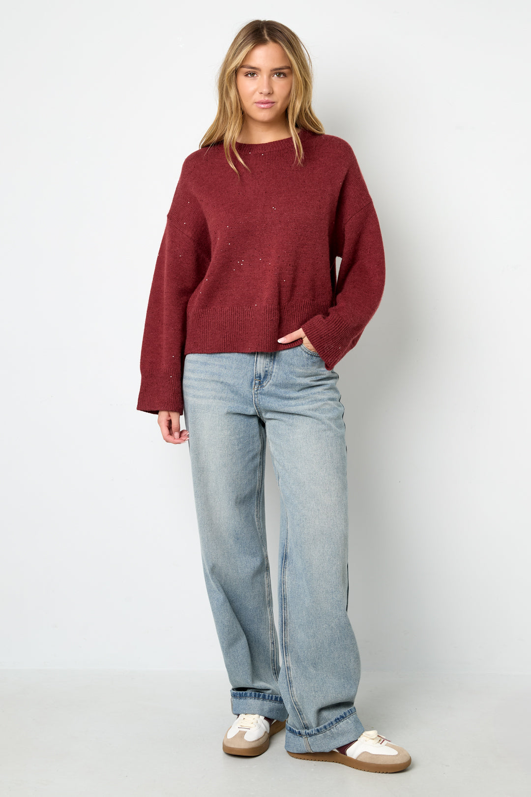 Dot Detail Knit Sweater Eloise Closet