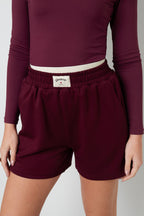 Eloise Closet Sporty Color Knit Casual Shorts Polyester Fiber