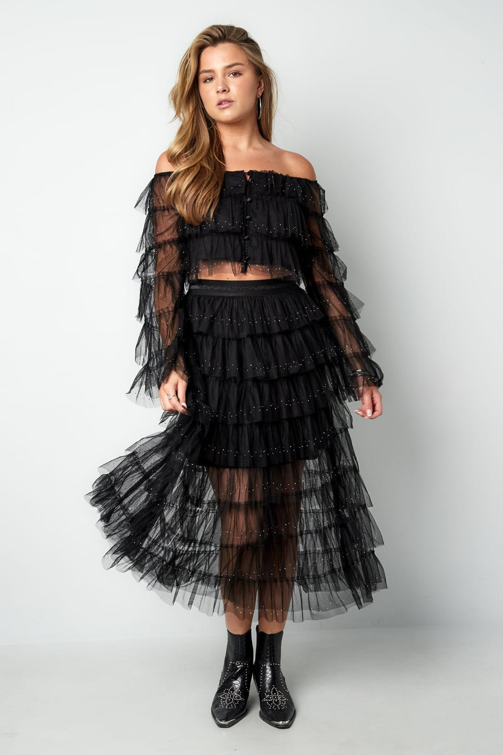 Elosie Closet Your Tiered Skirt Casual Polyester