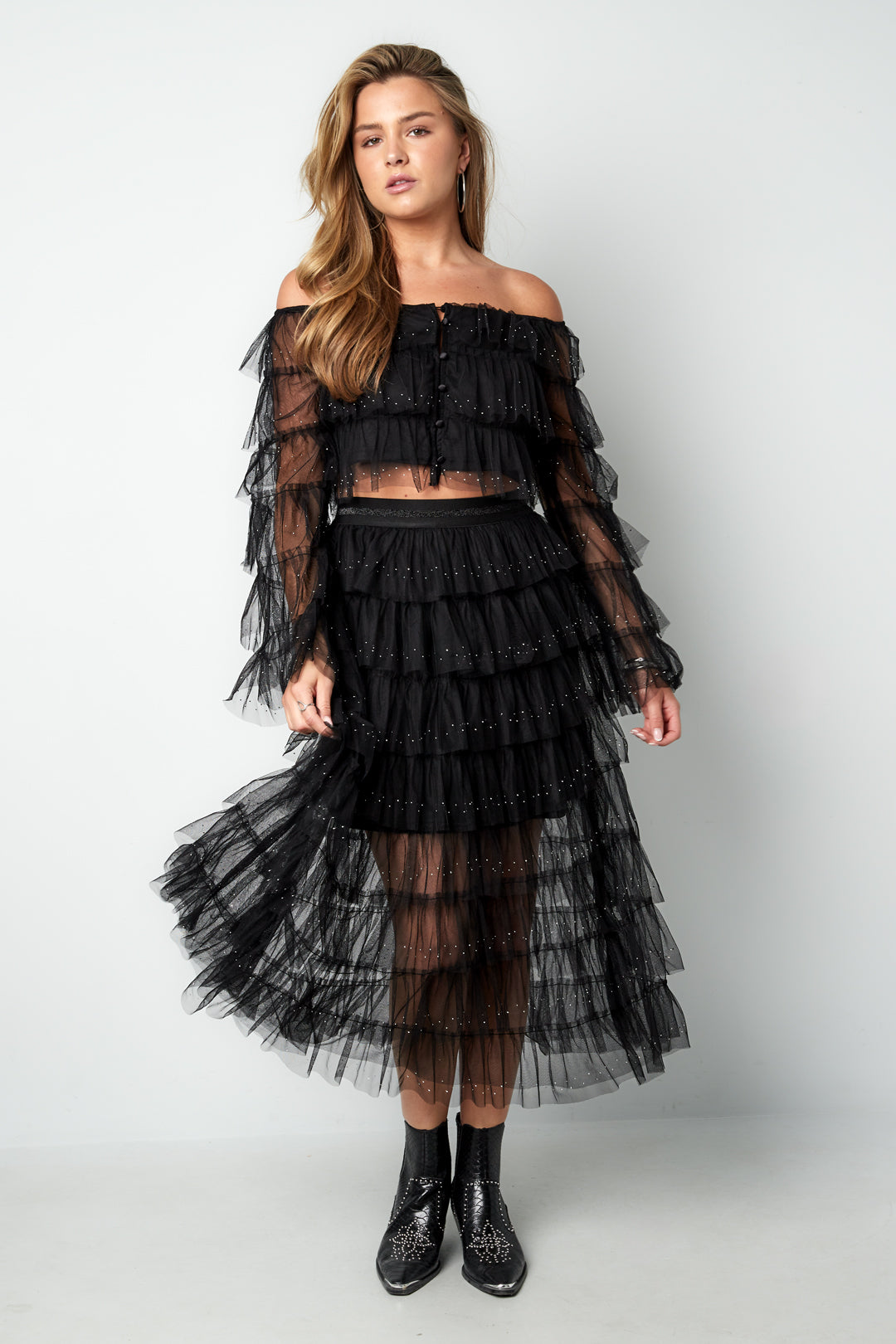 Elosie Closet Your Tiered Skirt Casual Polyester