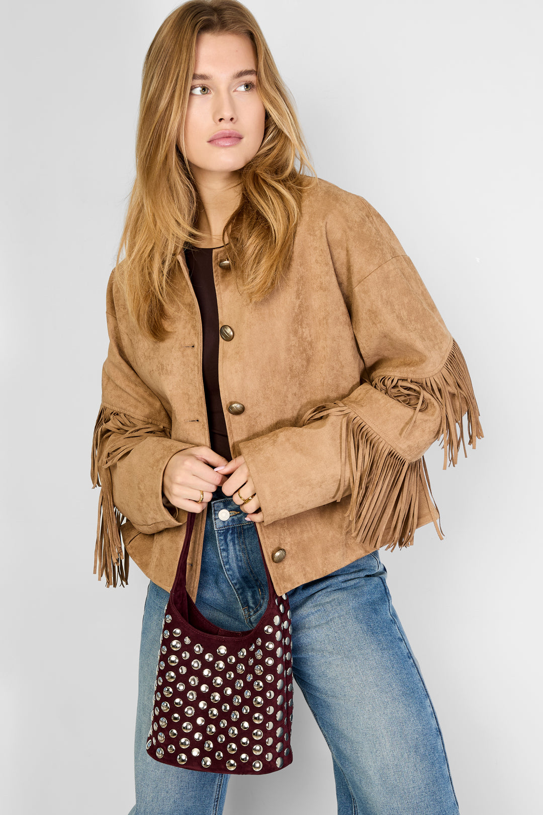 Eloise Closet Rivet Punk Shoulder Bag
