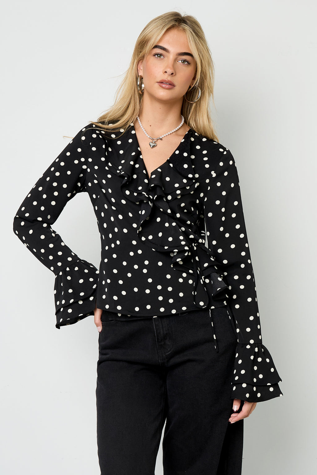 Eloise Closet Blouse Elegant Polka Dots 