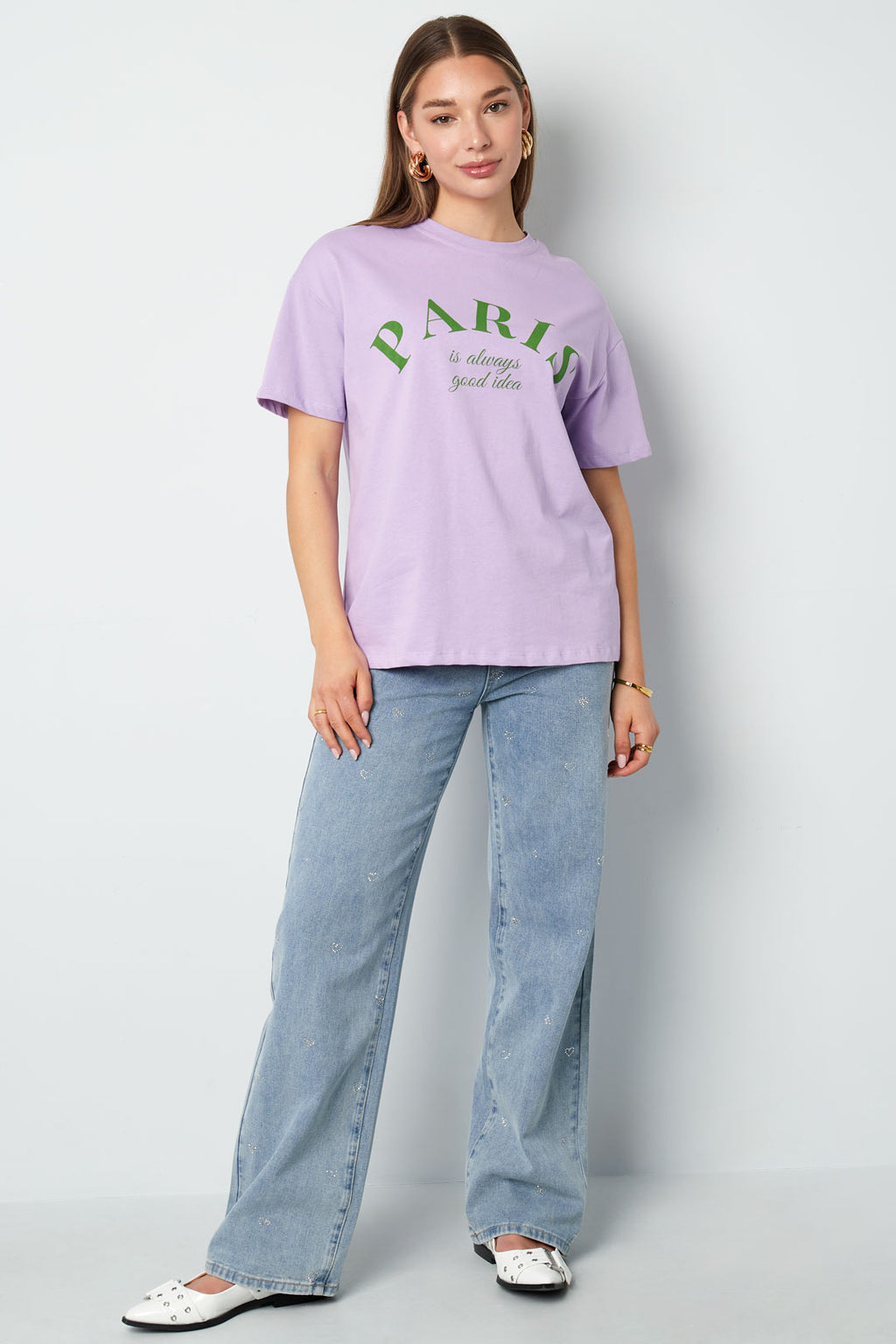 Eloise Closet Heart Embroidery Straight-Leg Denim – Playful & Polished