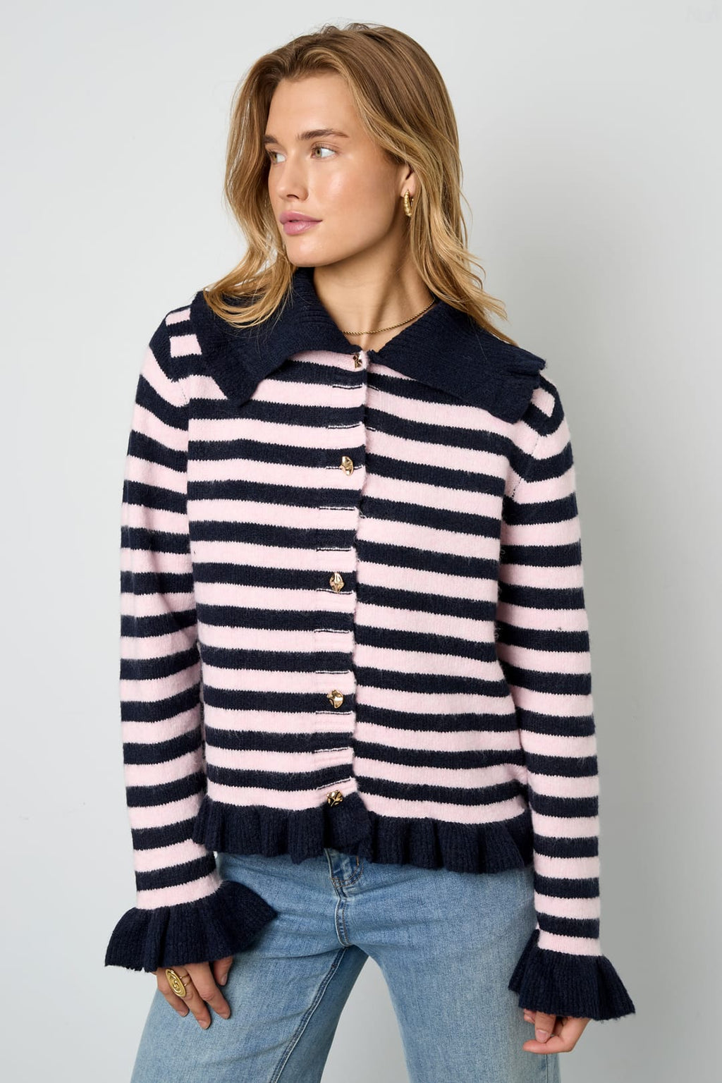 Eloise Closet Striped Knit Cardigan