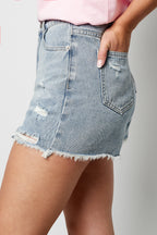 Eloise Closet | Distressed High Waist Denim Shorts