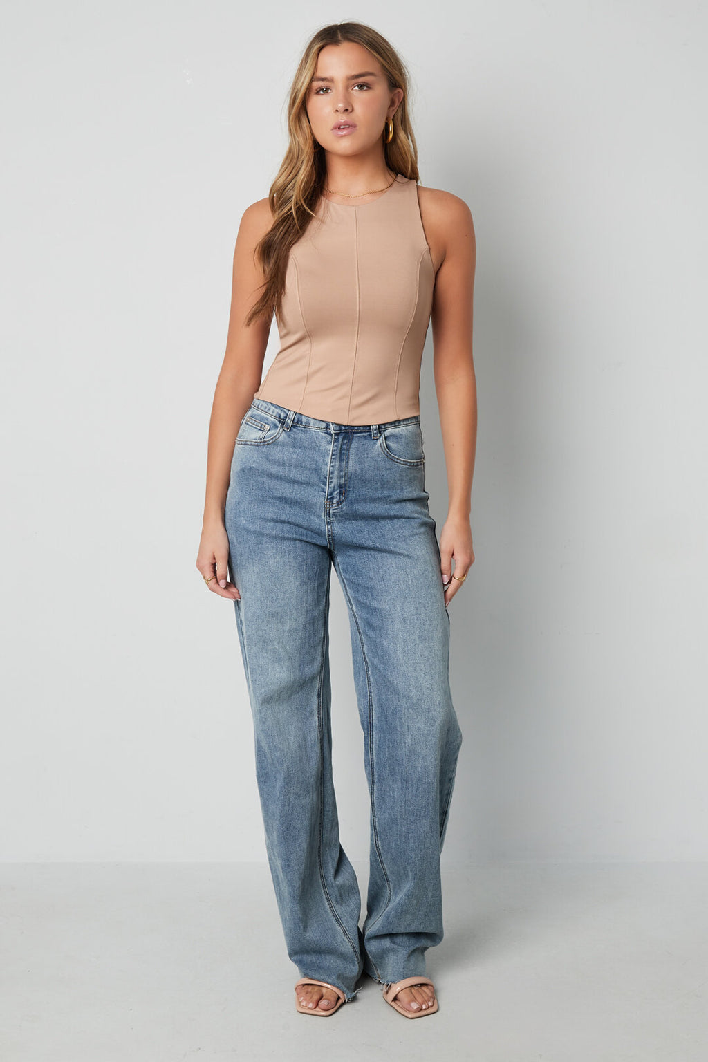 Seam Detail Sleeveless Summer Top Eloise Closet