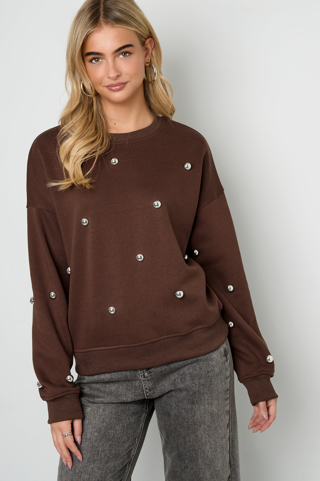 Stud Detail Knit Sweater Eloise Closet