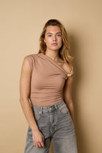 Summer Off Shoulder Top Gold Eloise Closet