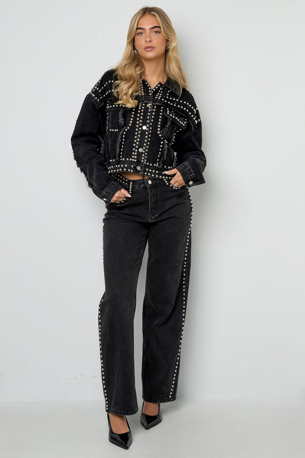 Eloise Closet Straight Leg Pants Street Solid Color Woven Cotton